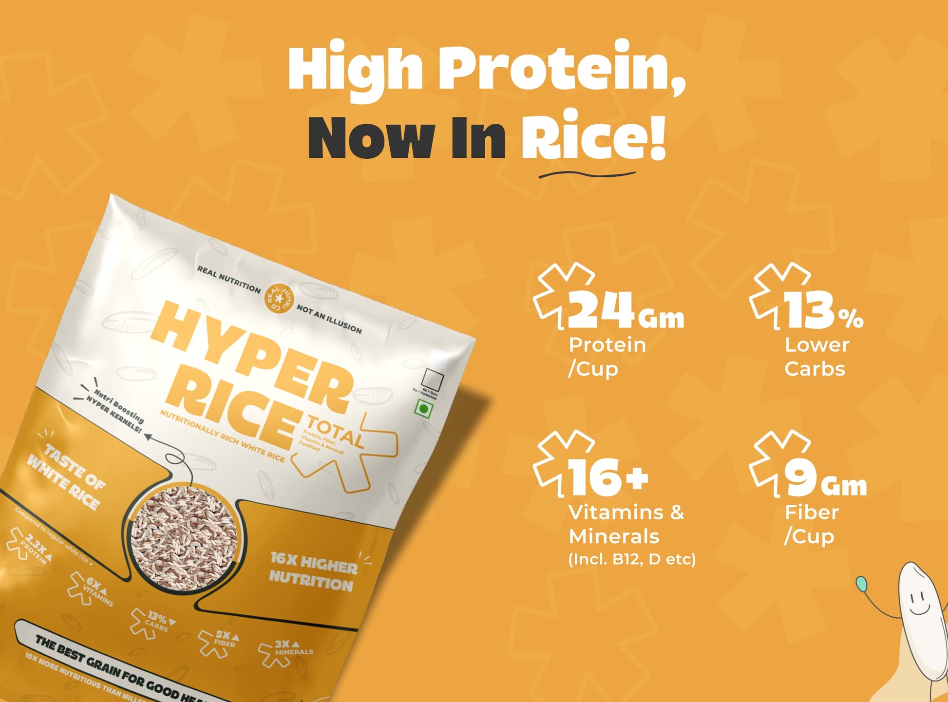Hyper Rice - 2X High Protein White Rice | 13% Less Carbs | Non-GMO ...